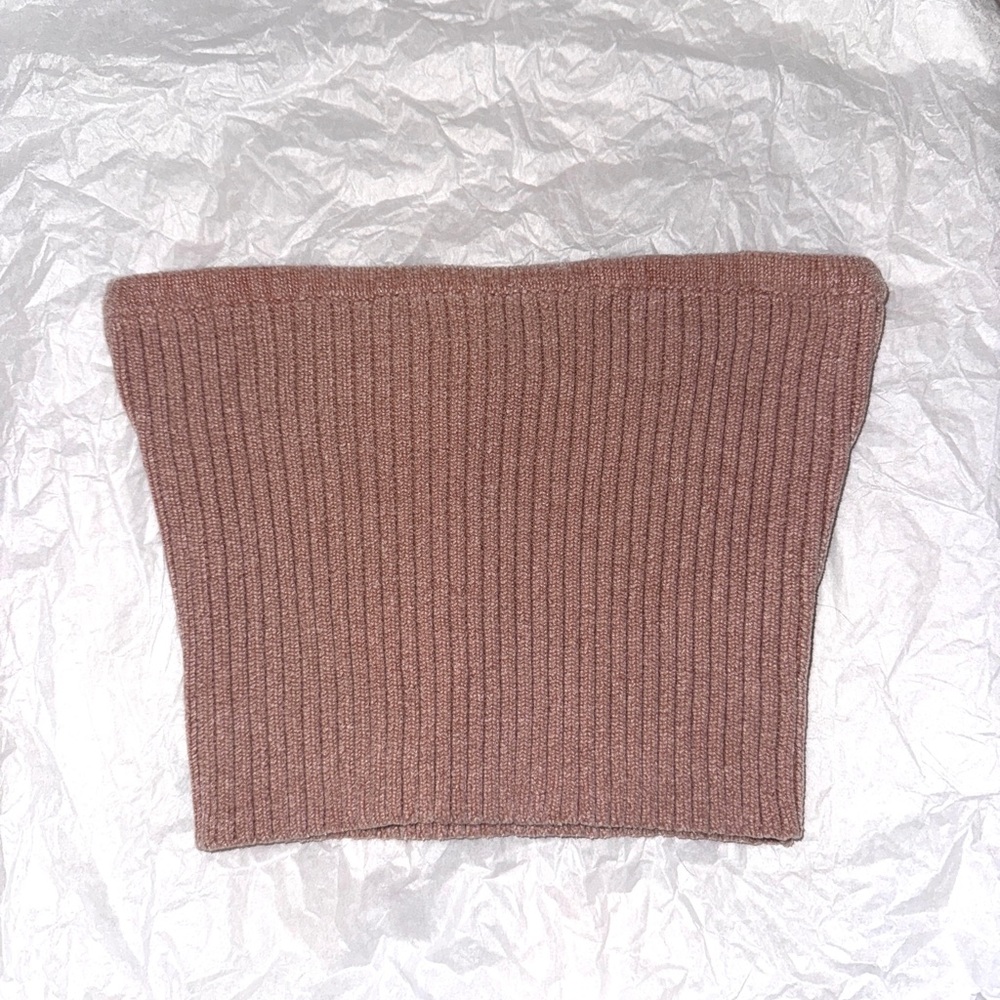 La Hearts Ribbed Tube Top in Pink